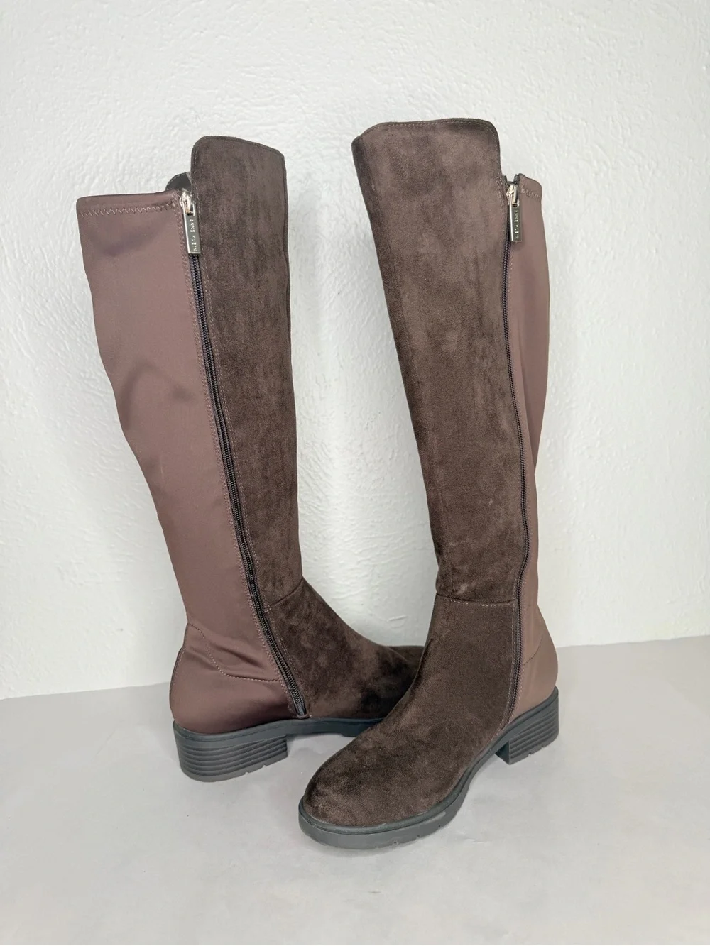 Anne Klein chocolate brown suede tall boot